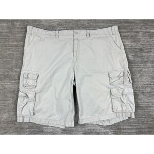 J. Ferrar Shorts Mens 50 Beige Drawstring Cargo Pockets 100%‎ Cotton Workwear